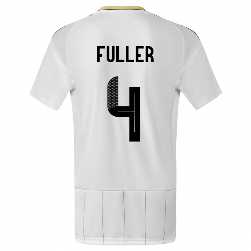 Uomo Maglia Costa Rica Keysher Fuller #4 Bianco Kit Gara Away 24-26 Maglietta