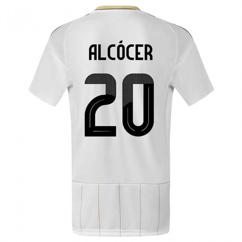 Uomo Maglia Costa Rica Josimar Alcocer #20 Bianco Kit Gara Away 24-26 Maglietta
