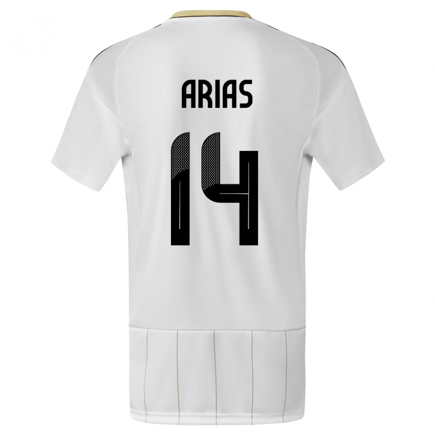 Uomo Maglia Costa Rica Timothy Arias #14 Bianco Kit Gara Away 24-26 Maglietta