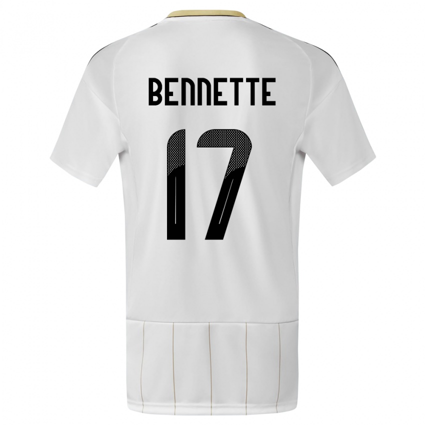 Uomo Maglia Costa Rica Jewison Bennette #17 Bianco Kit Gara Away 24-26 Maglietta