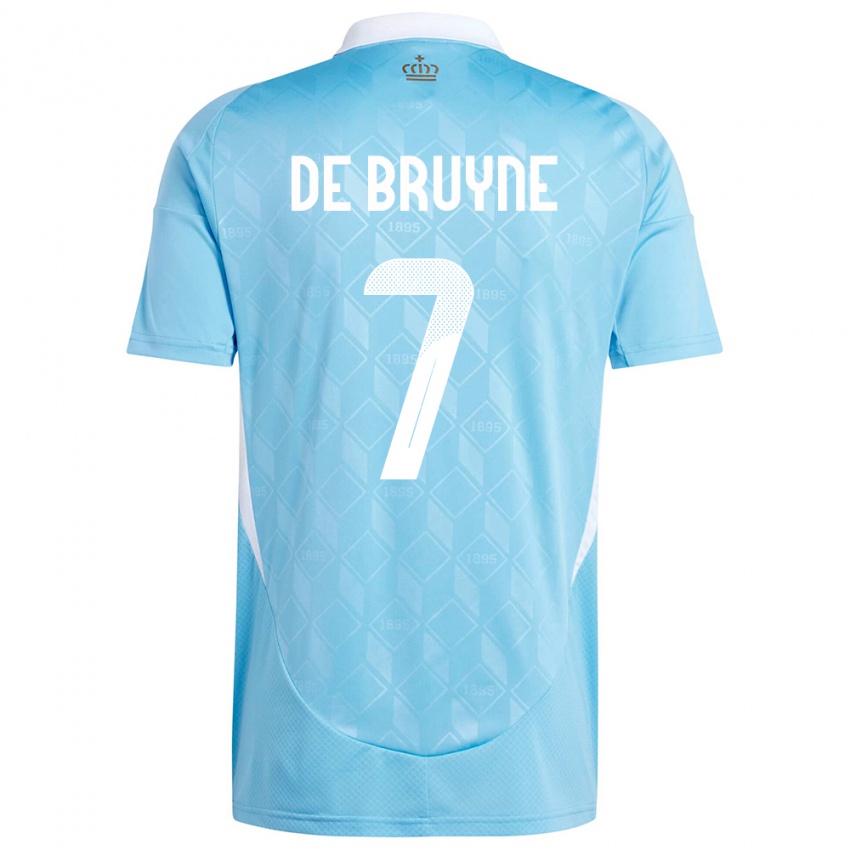 Uomo Maglia Belgio Kevin De Bruyne #7 Blu Kit Gara Away 24-26 Maglietta