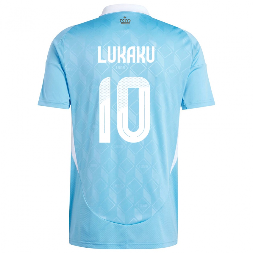 Uomo Maglia Belgio Romelu Lukaku #10 Blu Kit Gara Away 24-26 Maglietta