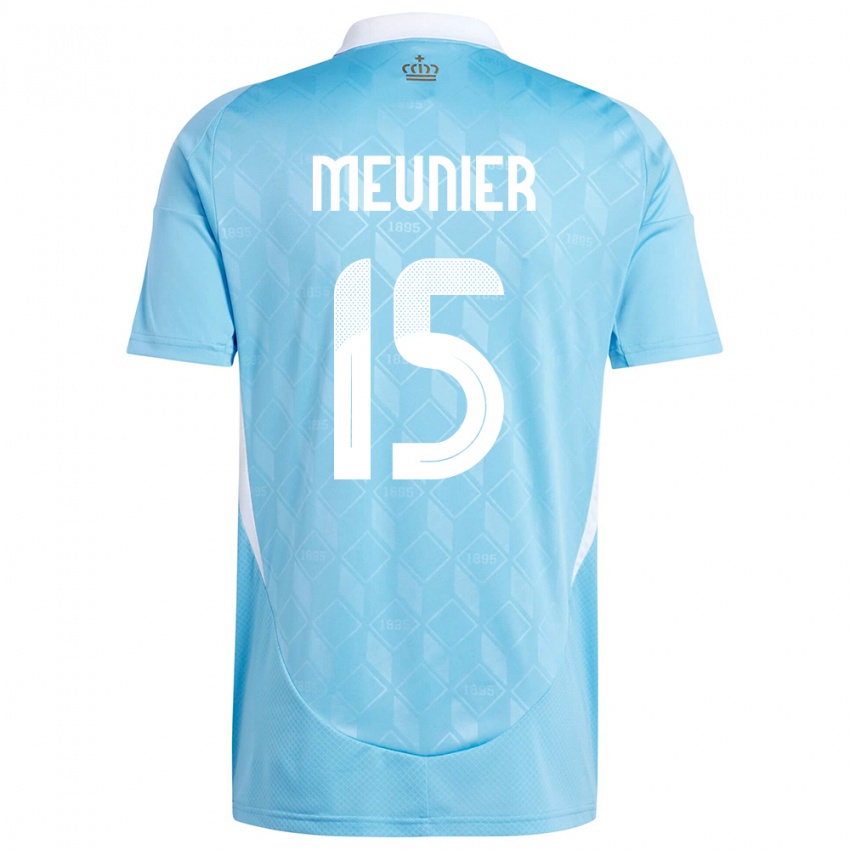 Uomo Maglia Belgio Thomas Meunier #15 Blu Kit Gara Away 24-26 Maglietta