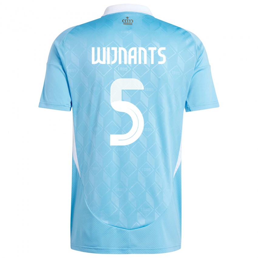 Uomo Maglia Belgio Sarah Wijnants #5 Blu Kit Gara Away 24-26 Maglietta