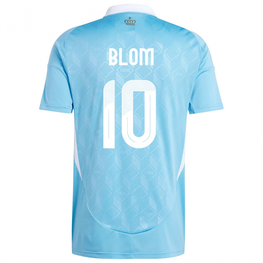 Uomo Maglia Belgio Jassina Blom #10 Blu Kit Gara Away 24-26 Maglietta