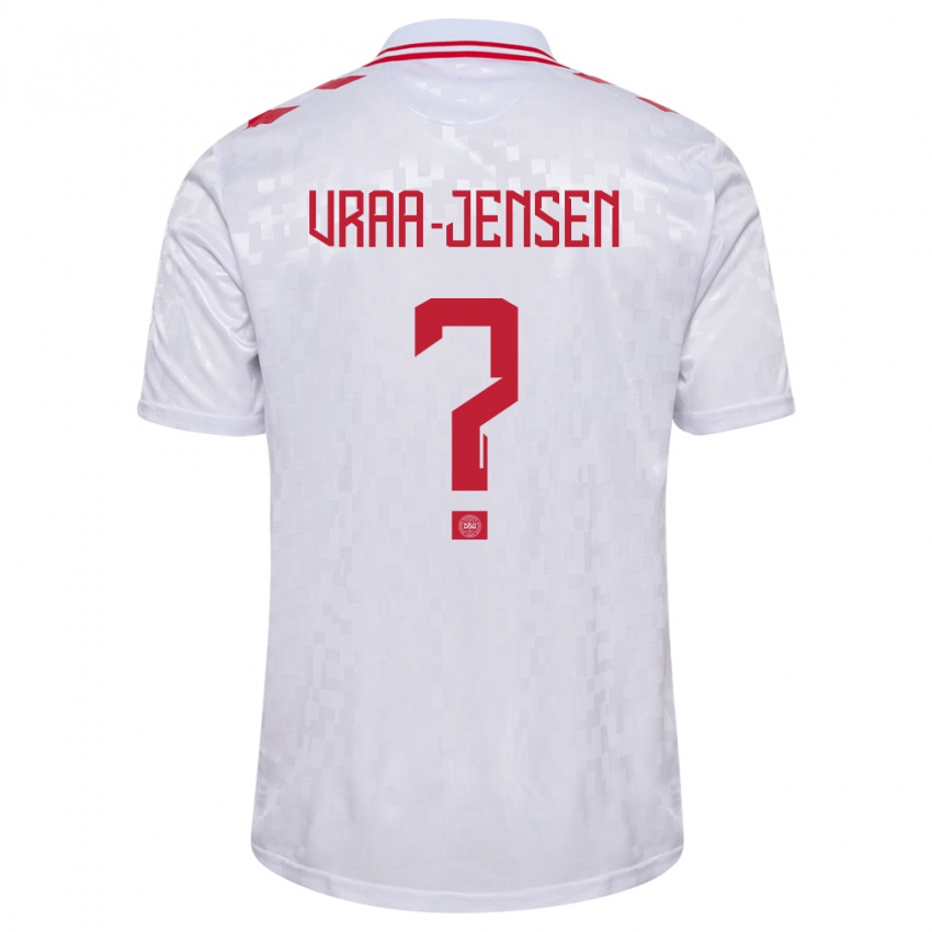 Uomo Maglia Danimarca Ludwig Vraa-Jensen #0 Bianco Kit Gara Away 24-26 Maglietta