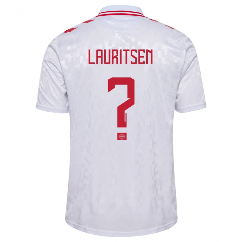 Uomo Maglia Danimarca Mads Lauritsen #0 Bianco Kit Gara Away 24-26 Maglietta