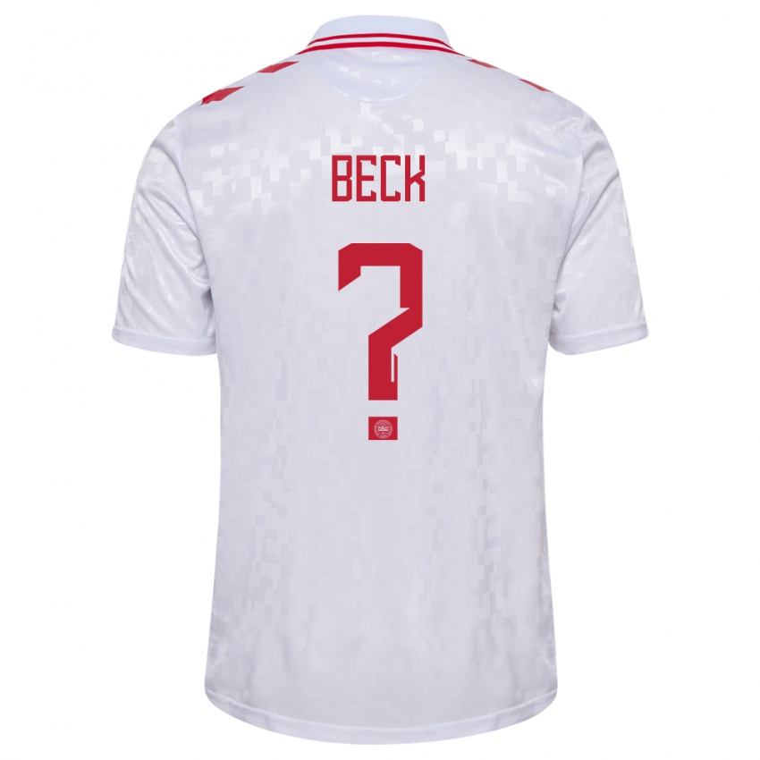 Uomo Maglia Danimarca Julius Beck #0 Bianco Kit Gara Away 24-26 Maglietta