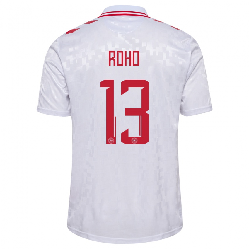 Uomo Maglia Danimarca Emil Rohd #13 Bianco Kit Gara Away 24-26 Maglietta