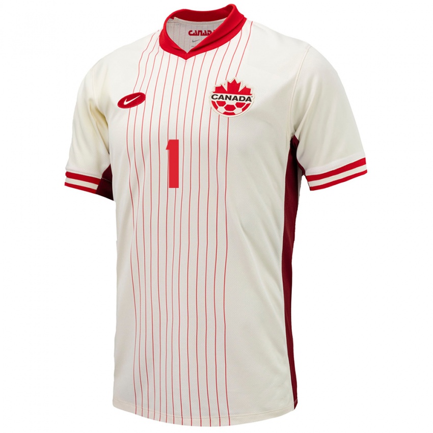 Uomo Maglia Canada Ben Alexander #1 Bianco Kit Gara Away 24-26 Maglietta