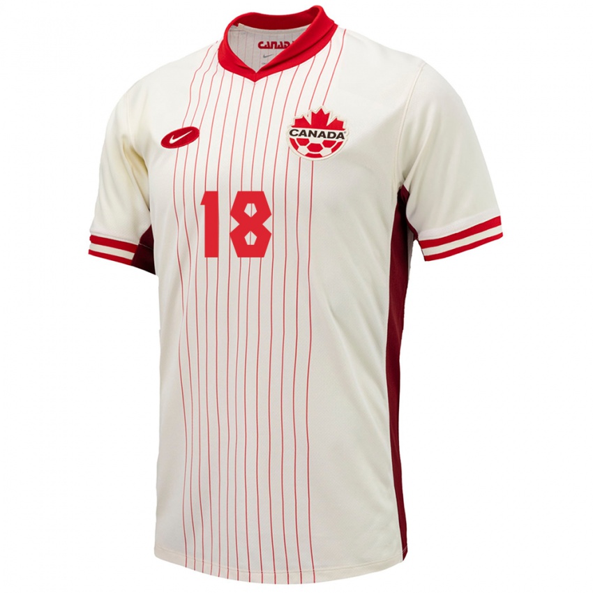 Uomo Maglia Canada Sabrina D Angelo #18 Bianco Kit Gara Away 24-26 Maglietta