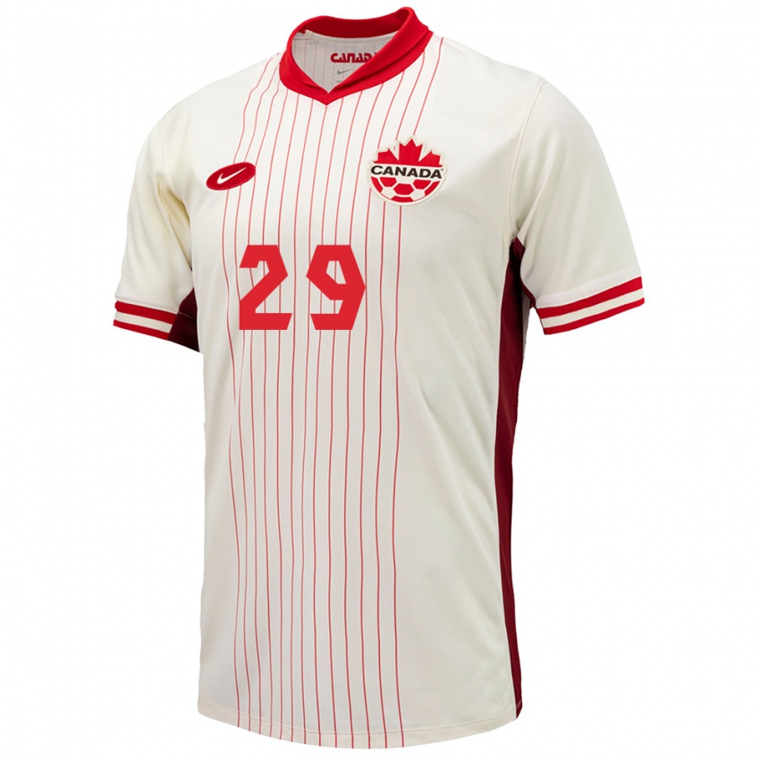 Uomo Maglia Canada Clarissa Larisey #29 Bianco Kit Gara Away 24-26 Maglietta