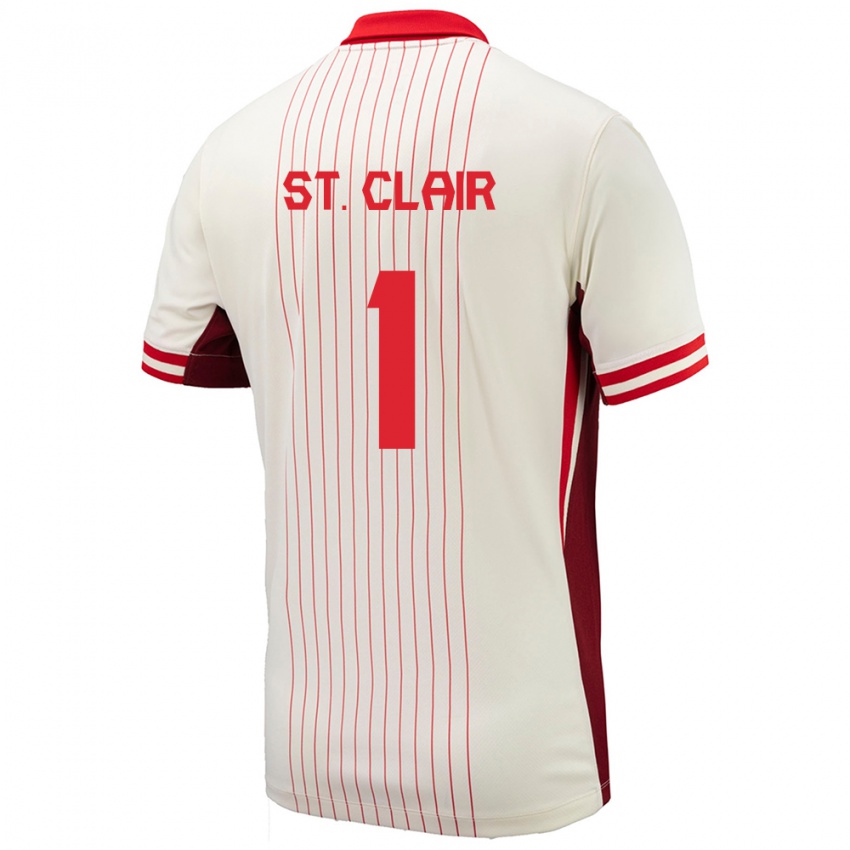 Uomo Maglia Canada Dayne St Clair #1 Bianco Kit Gara Away 24-26 Maglietta