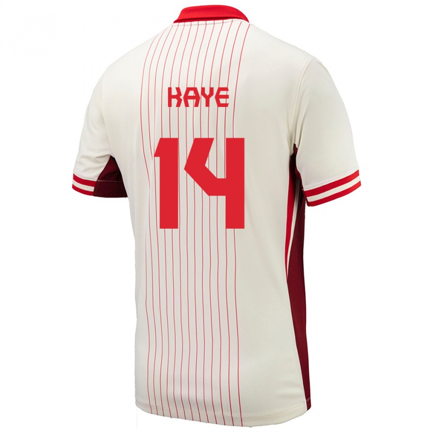 Uomo Maglia Canada Mark Anthony Kaye #14 Bianco Kit Gara Away 24-26 Maglietta