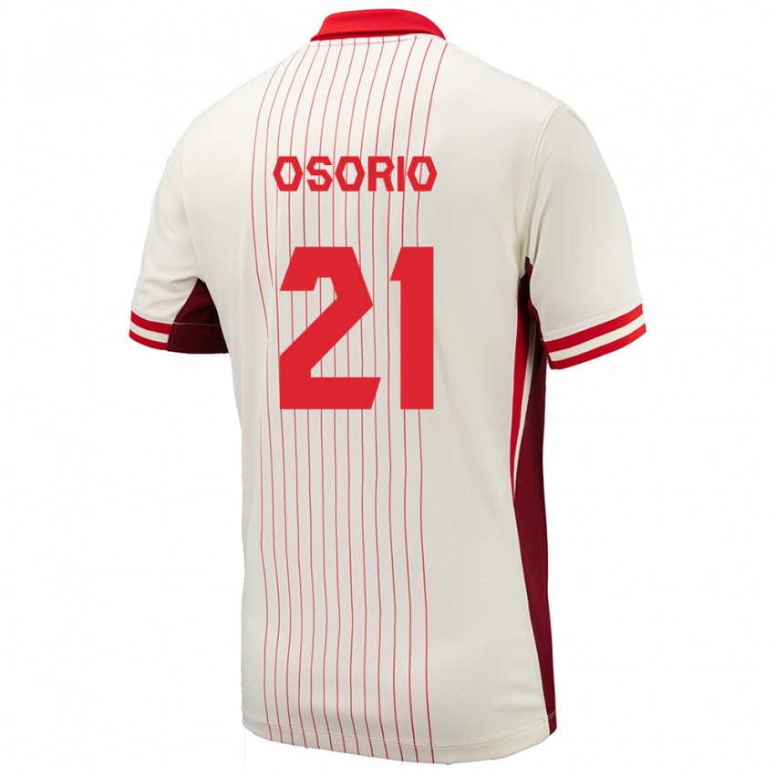 Uomo Maglia Canada Jonathan Osorio #21 Bianco Kit Gara Away 24-26 Maglietta