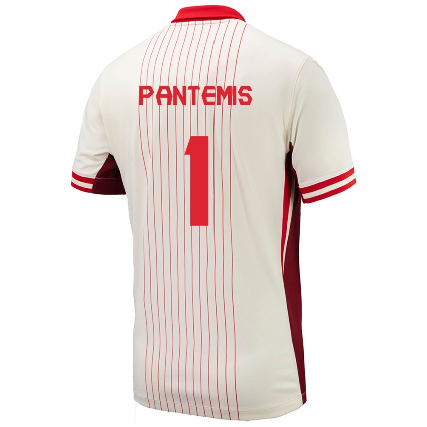 Uomo Maglia Canada James Pantemis #1 Bianco Kit Gara Away 24-26 Maglietta