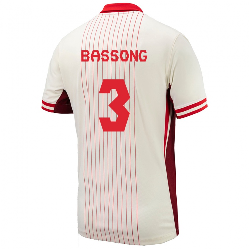 Uomo Maglia Canada Zorhan Bassong #3 Bianco Kit Gara Away 24-26 Maglietta