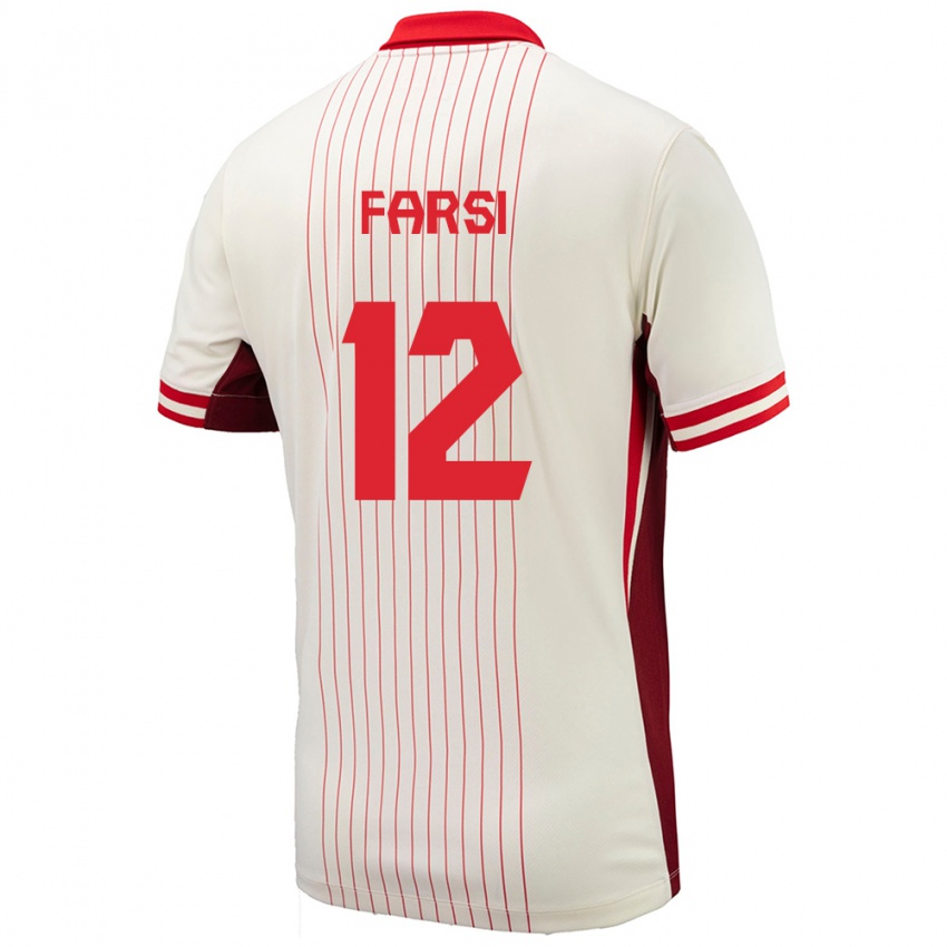 Uomo Maglia Canada Mohamed Farsi #12 Bianco Kit Gara Away 24-26 Maglietta