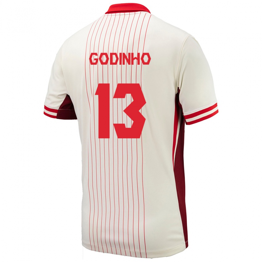 Uomo Maglia Canada Marcus Godinho #13 Bianco Kit Gara Away 24-26 Maglietta