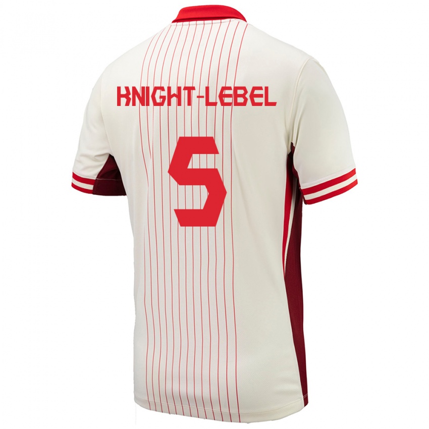 Uomo Maglia Canada Jamie Knight Lebel #5 Bianco Kit Gara Away 24-26 Maglietta