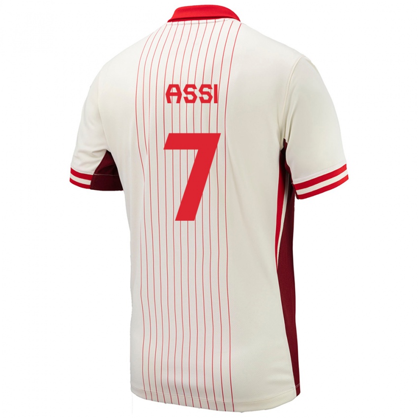 Uomo Maglia Canada Jean Aniel Assi #7 Bianco Kit Gara Away 24-26 Maglietta