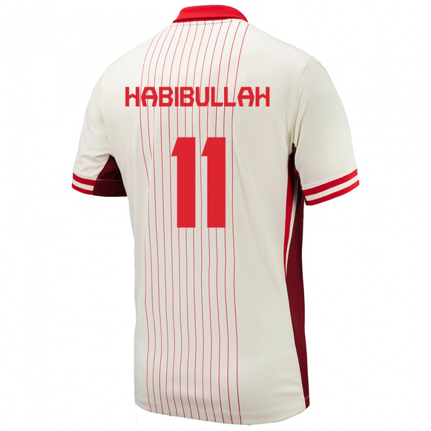 Uomo Maglia Canada Kamron Habibullah #11 Bianco Kit Gara Away 24-26 Maglietta