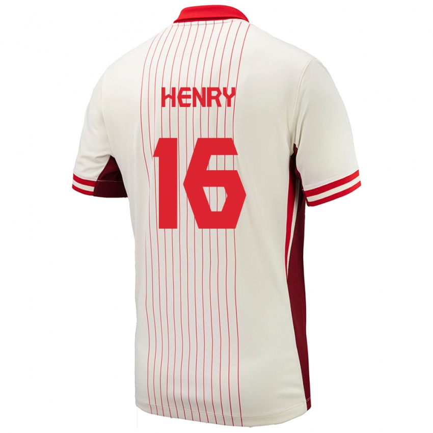 Uomo Maglia Canada Mael Henry #16 Bianco Kit Gara Away 24-26 Maglietta