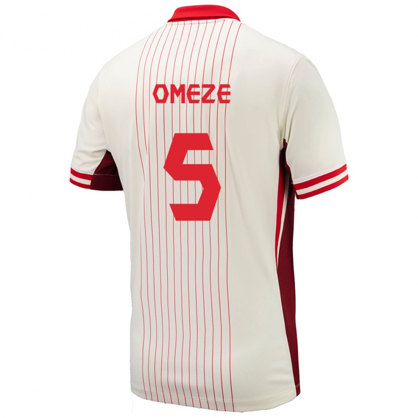 Uomo Maglia Canada Chimere Omeze #5 Bianco Kit Gara Away 24-26 Maglietta