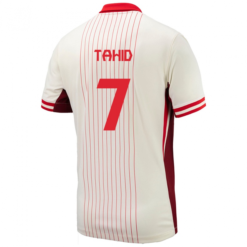 Uomo Maglia Canada Taryck Tahid #7 Bianco Kit Gara Away 24-26 Maglietta