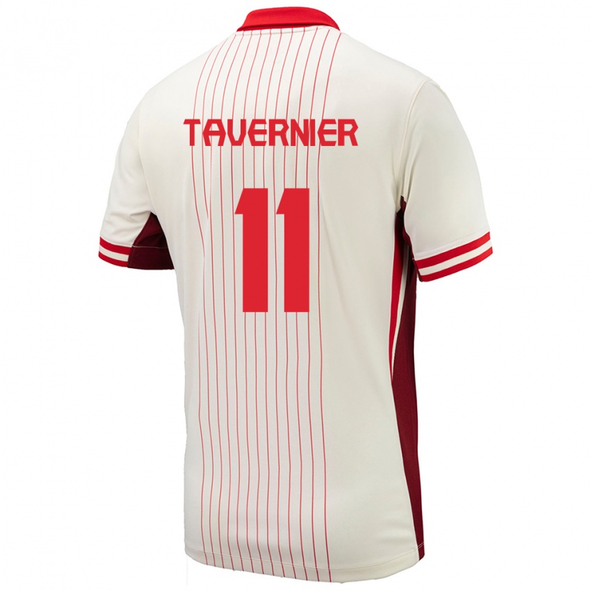 Uomo Maglia Canada Kevaughn Tavernier #11 Bianco Kit Gara Away 24-26 Maglietta