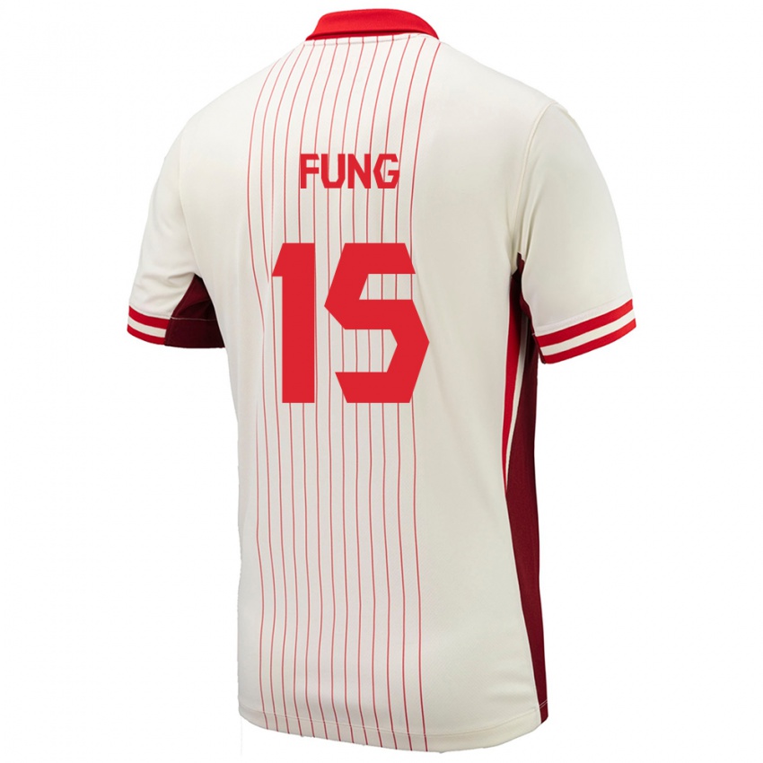 Uomo Maglia Canada Victor Fung #15 Bianco Kit Gara Away 24-26 Maglietta