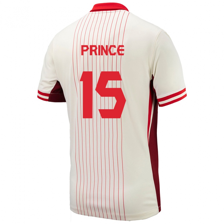 Uomo Maglia Canada Nichelle Prince #15 Bianco Kit Gara Away 24-26 Maglietta