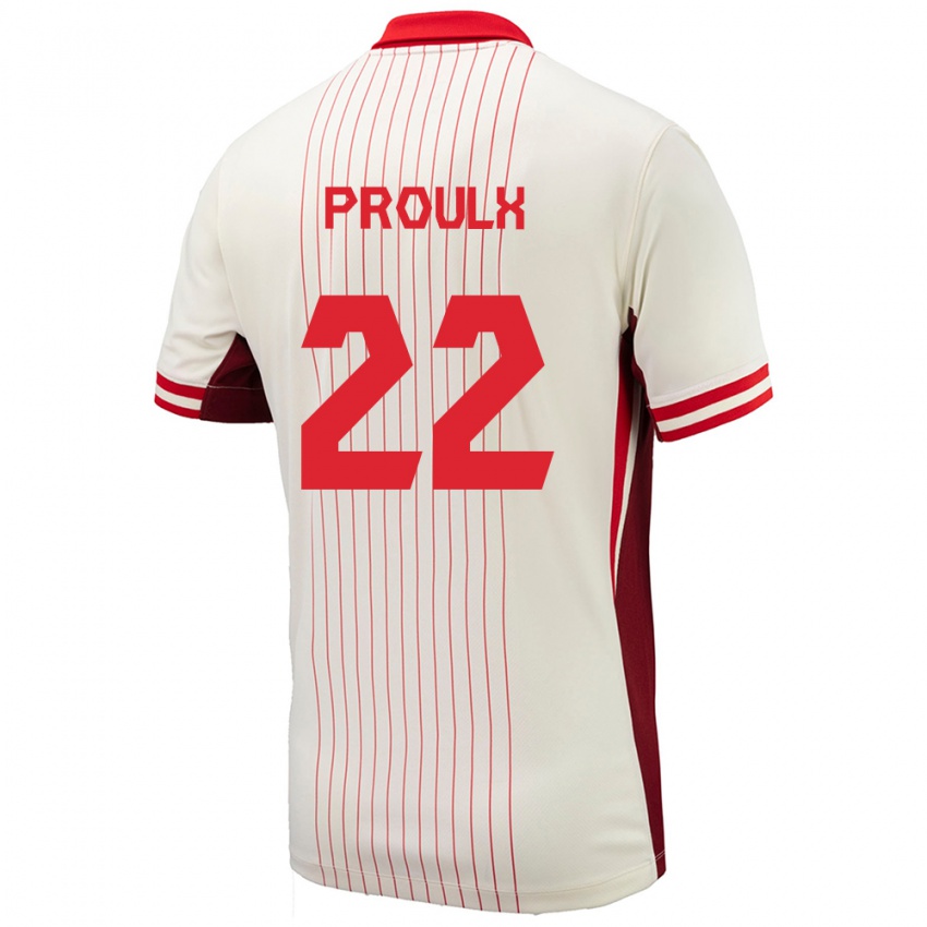 Uomo Maglia Canada Lysianne Proulx #22 Bianco Kit Gara Away 24-26 Maglietta