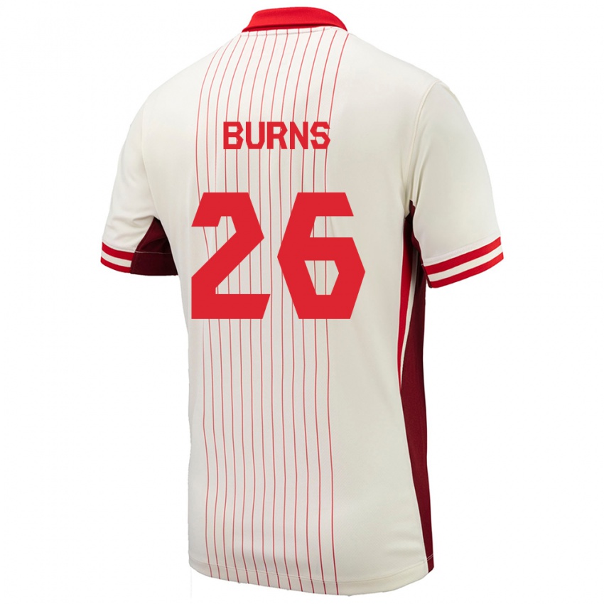 Uomo Maglia Canada Zoe Burns #26 Bianco Kit Gara Away 24-26 Maglietta