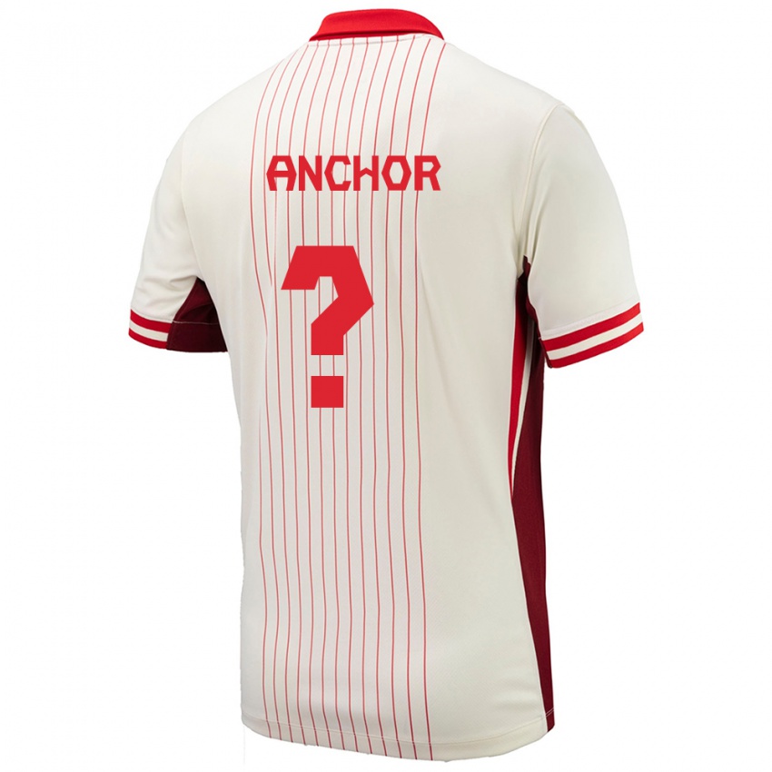 Uomo Maglia Canada Max Anchor #0 Bianco Kit Gara Away 24-26 Maglietta