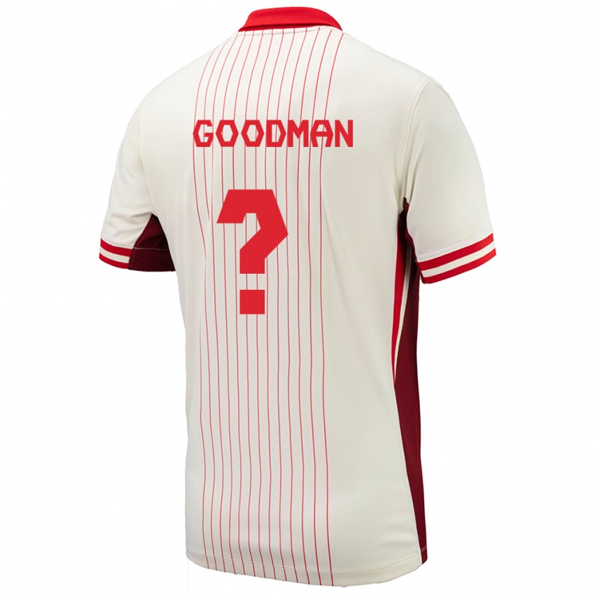 Uomo Maglia Canada Owen Goodman #0 Bianco Kit Gara Away 24-26 Maglietta