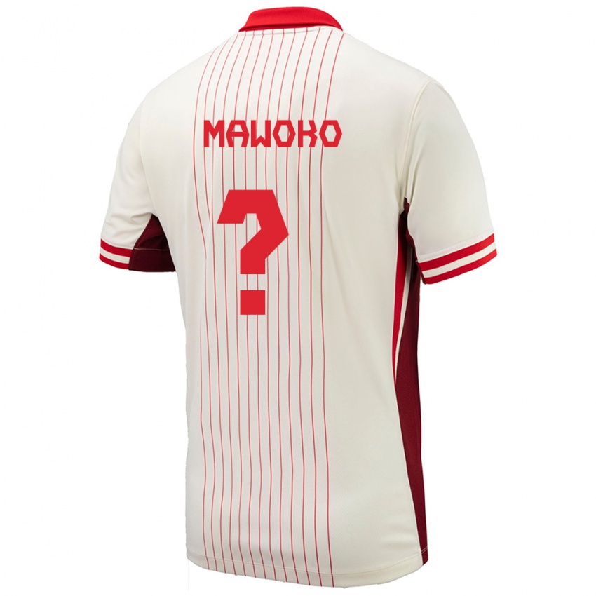 Uomo Maglia Canada Kundai Mawoko #0 Bianco Kit Gara Away 24-26 Maglietta