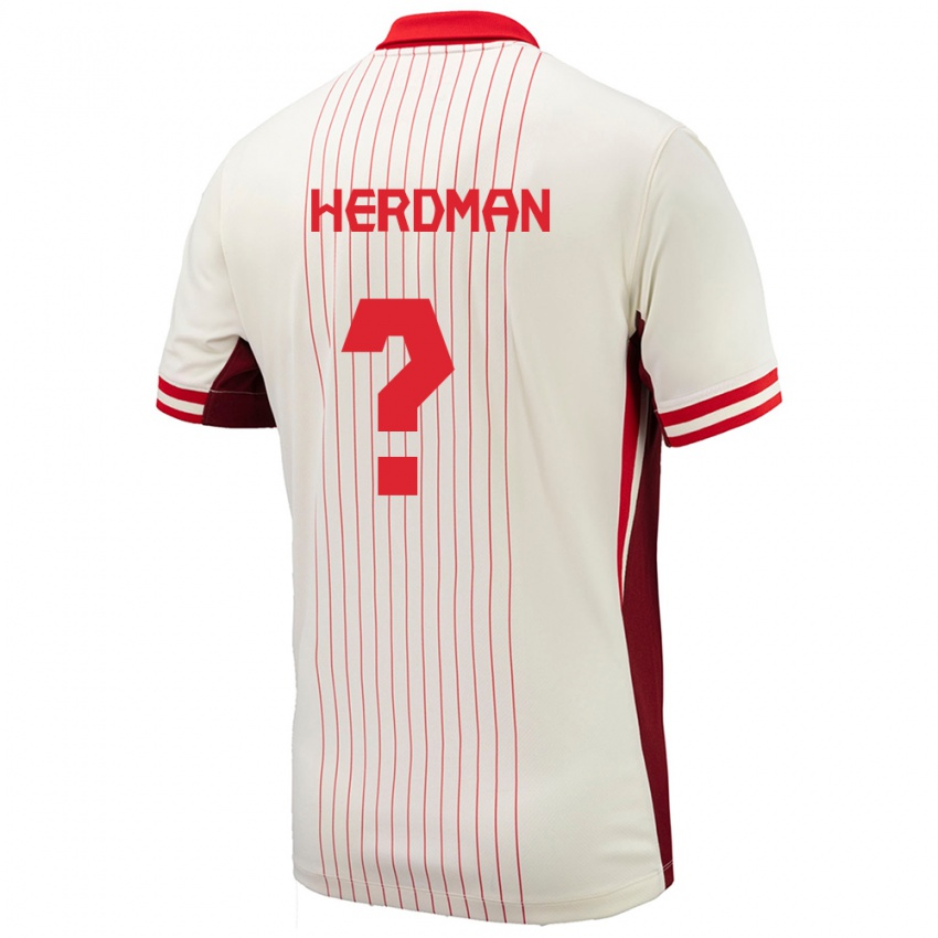 Uomo Maglia Canada Jay Herdman #0 Bianco Kit Gara Away 24-26 Maglietta