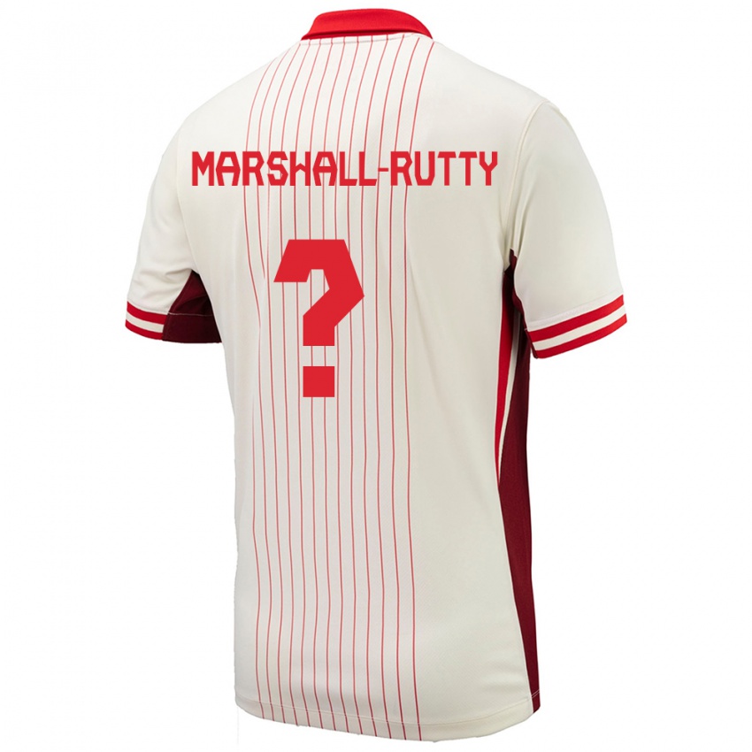 Uomo Maglia Canada Jahkeele Marshall Rutty #0 Bianco Kit Gara Away 24-26 Maglietta