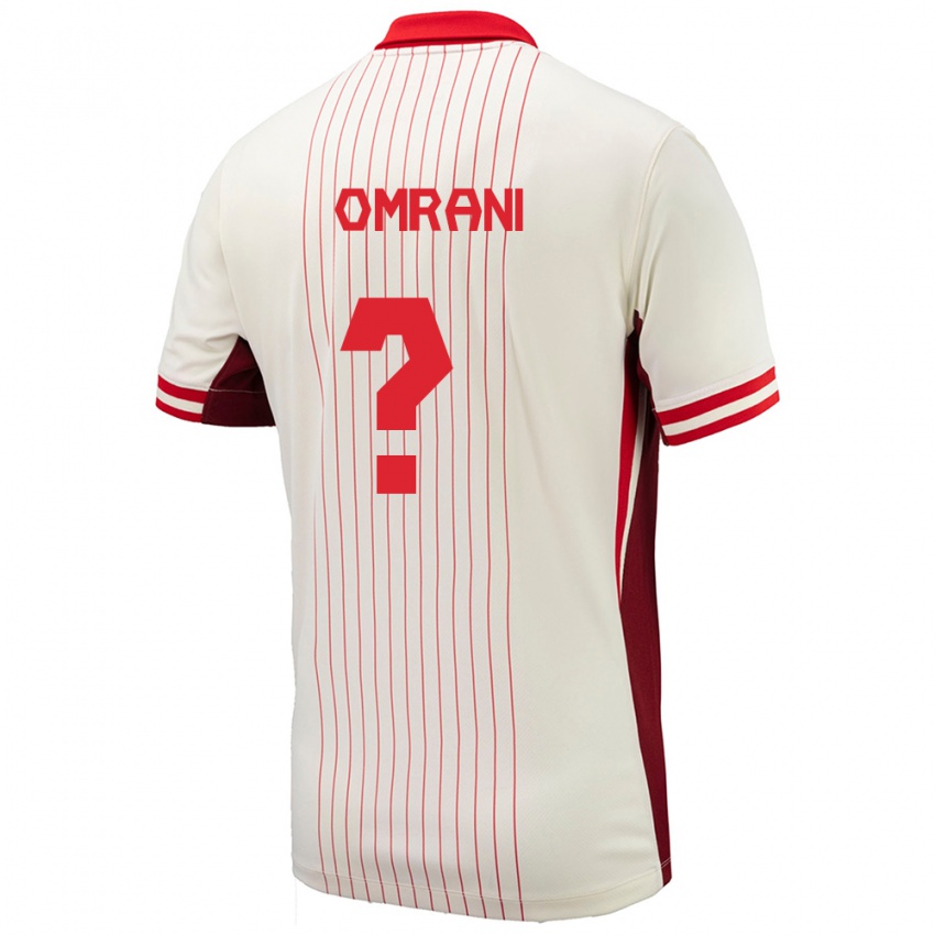 Uomo Maglia Canada Shyon Omrani #0 Bianco Kit Gara Away 24-26 Maglietta