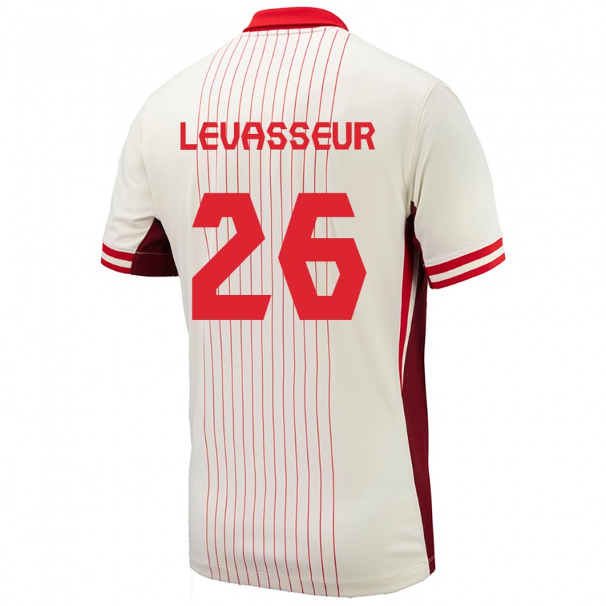 Uomo Maglia Canada Marie Levasseur #26 Bianco Kit Gara Away 24-26 Maglietta