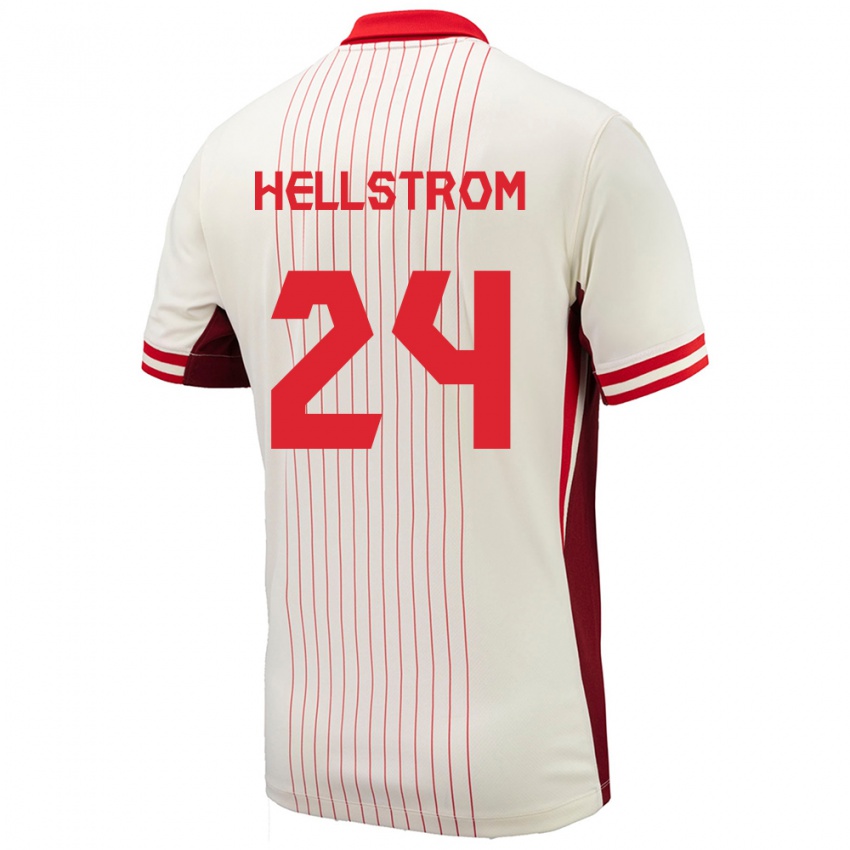 Uomo Maglia Canada Jenna Hellstrom #24 Bianco Kit Gara Away 24-26 Maglietta