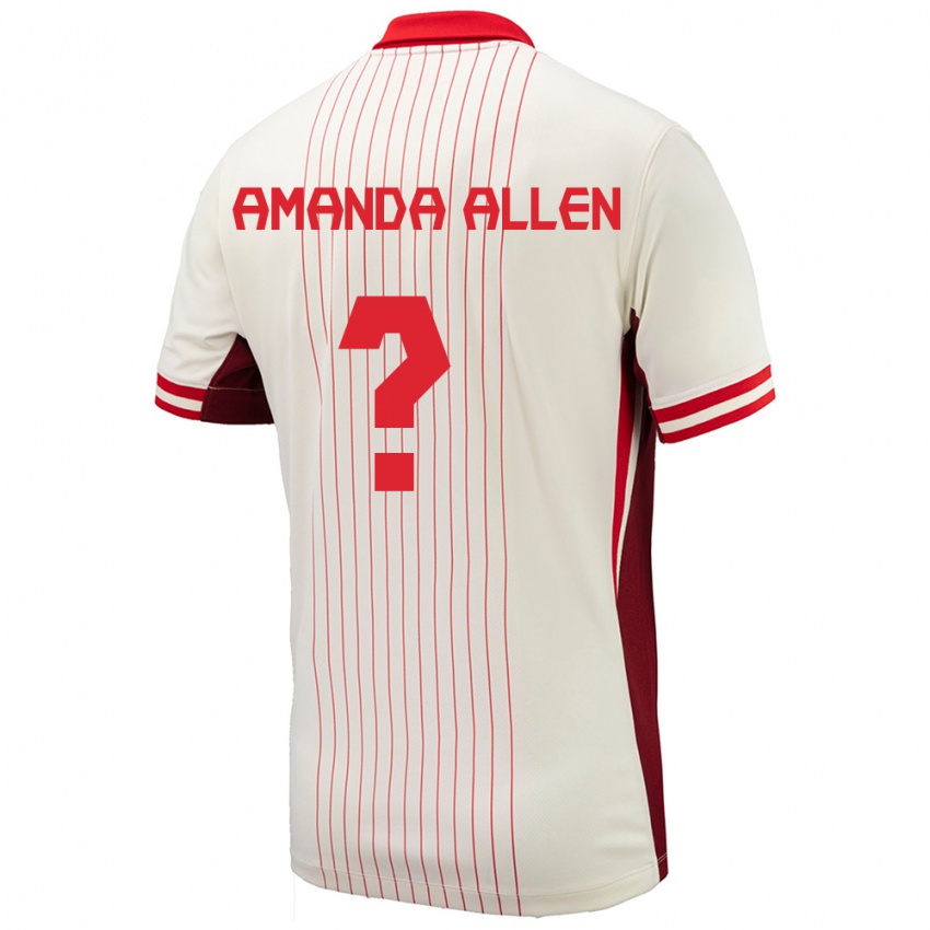 Uomo Maglia Canada Amanda Allen #0 Bianco Kit Gara Away 24-26 Maglietta