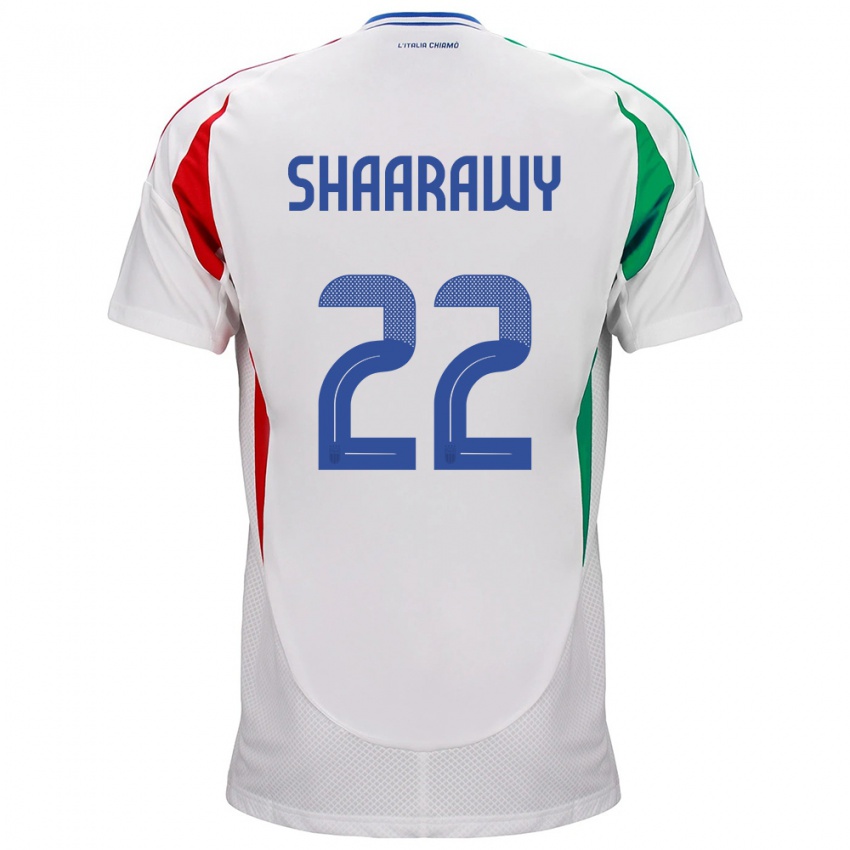 Uomo Maglia Italia Stephan El Shaarawy #22 Bianco Kit Gara Away 24-26 Maglietta