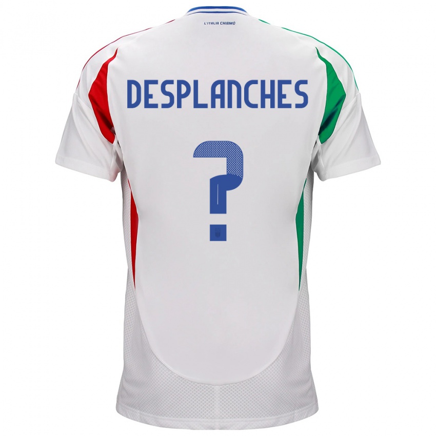 Uomo Maglia Italia Sebastiano Desplanches #0 Bianco Kit Gara Away 24-26 Maglietta