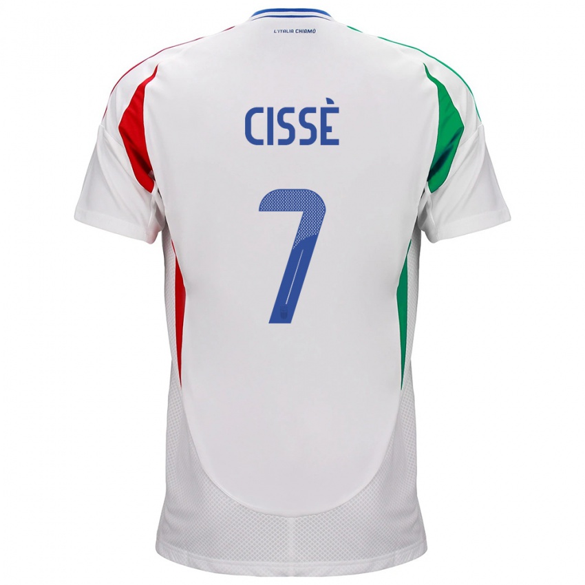 Uomo Maglia Italia Alphadjo Cissè #7 Bianco Kit Gara Away 24-26 Maglietta