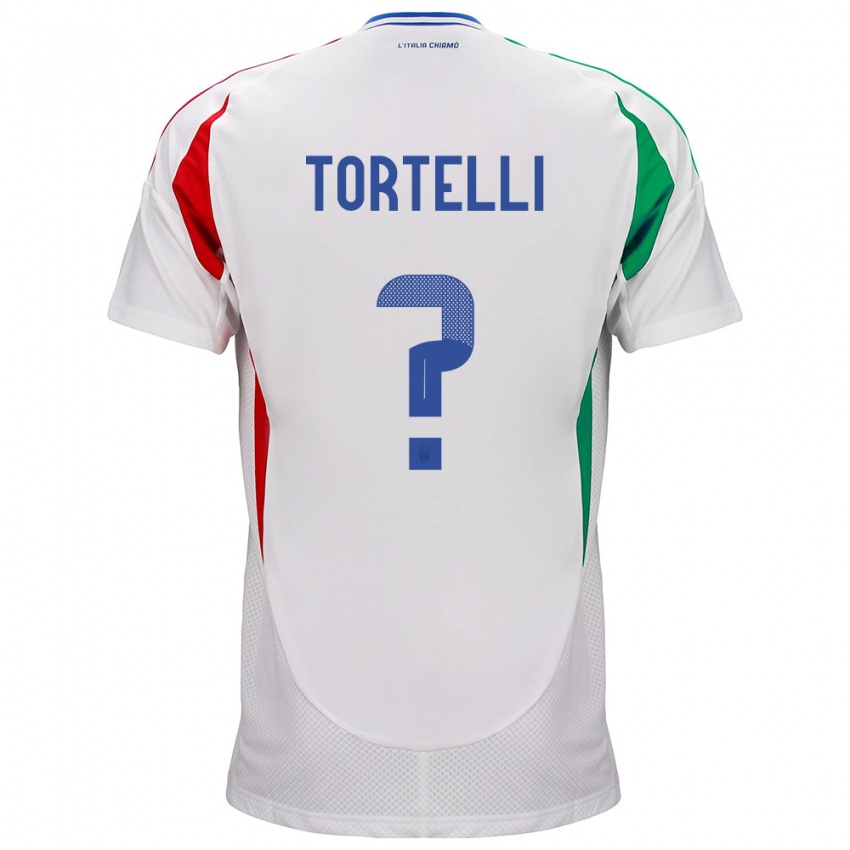 Uomo Maglia Italia Alice Tortelli #0 Bianco Kit Gara Away 24-26 Maglietta