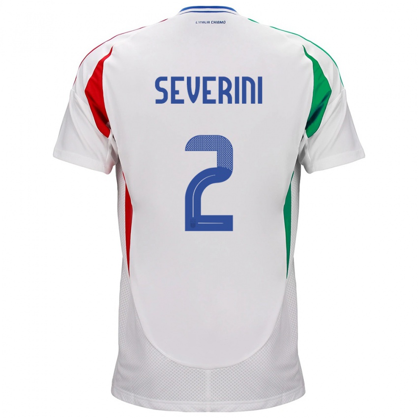 Uomo Maglia Italia Emma Severini #2 Bianco Kit Gara Away 24-26 Maglietta