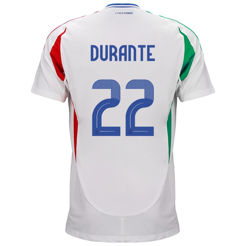 Uomo Maglia Italia Francesca Durante #22 Bianco Kit Gara Away 24-26 Maglietta