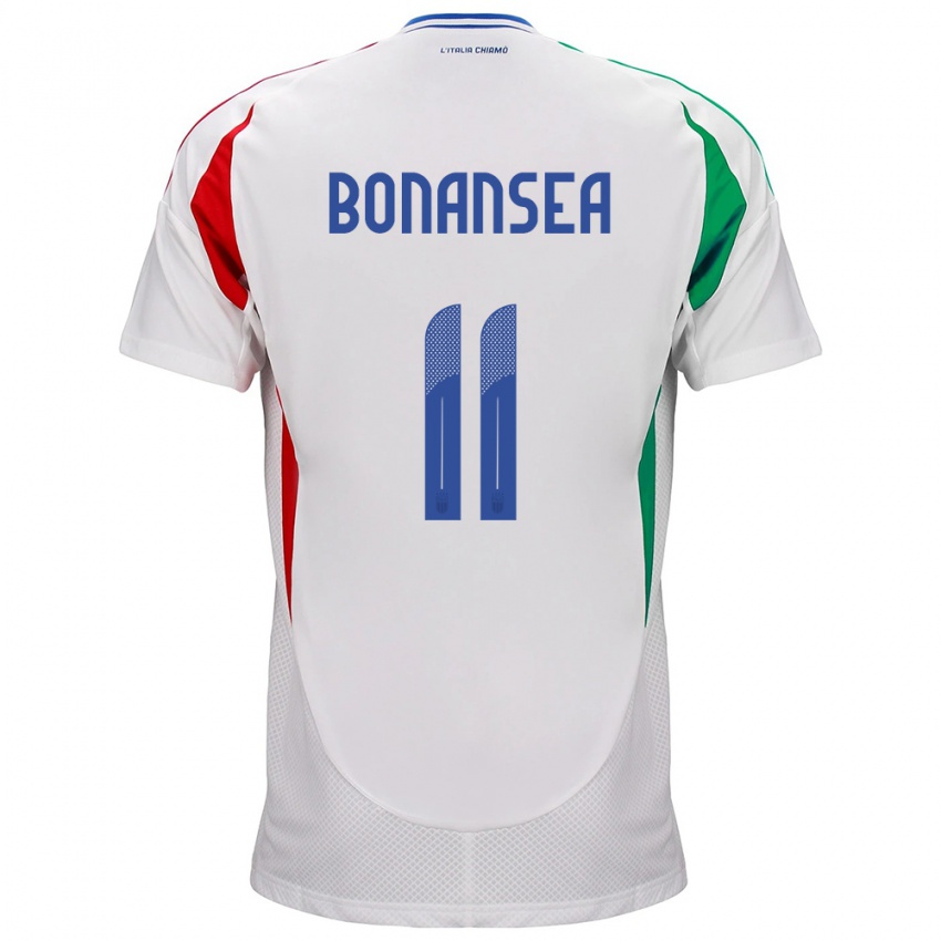 Uomo Maglia Italia Barbara Bonansea #11 Bianco Kit Gara Away 24-26 Maglietta